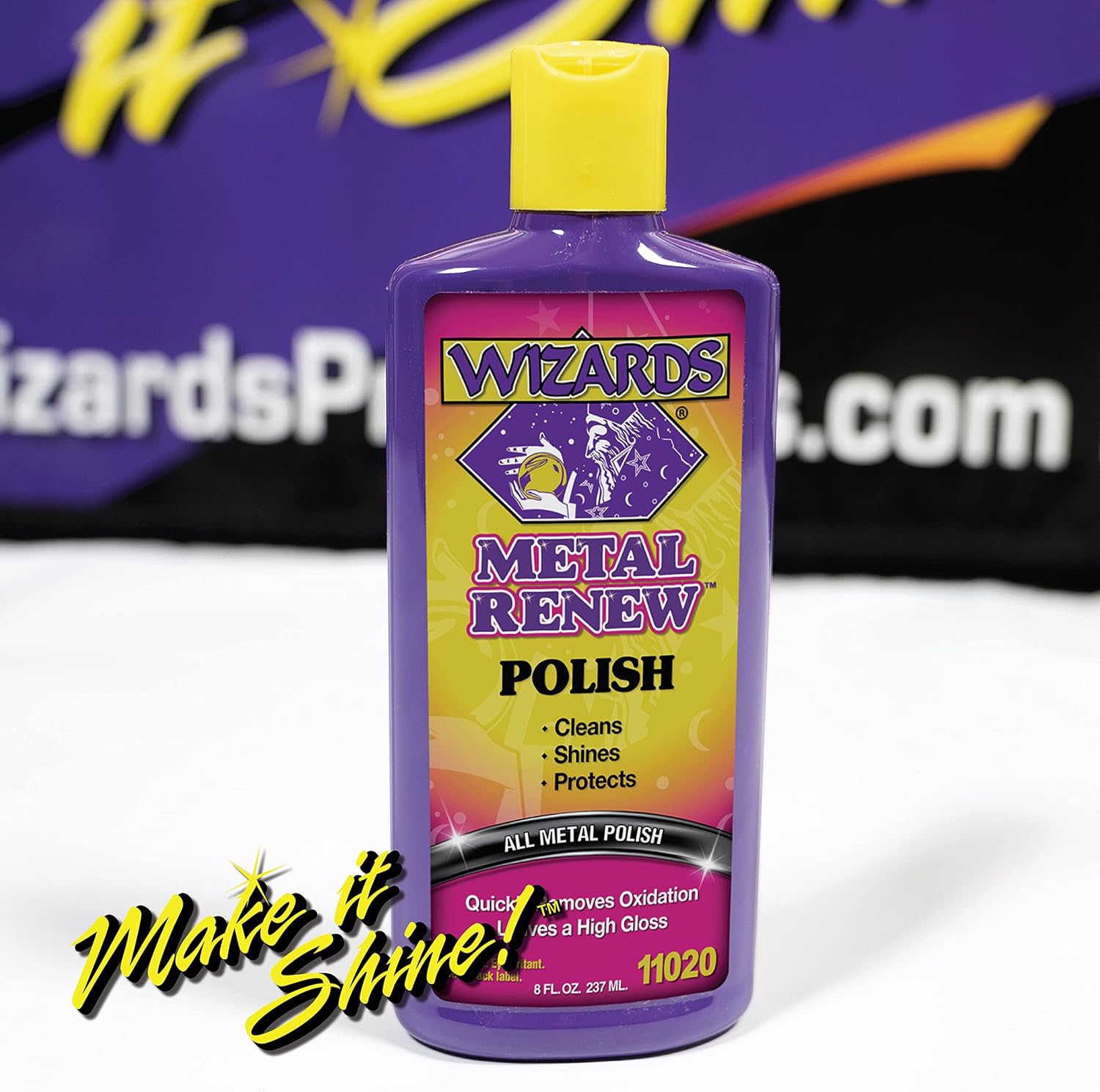 Wizards Metal Polish Cream Metal Renew - Cleans, Shines and Protects All Metals - Cream Fast-Cut Polish and Stainless Steel Cleaner - High Gloss Metal Polish - 8 oz