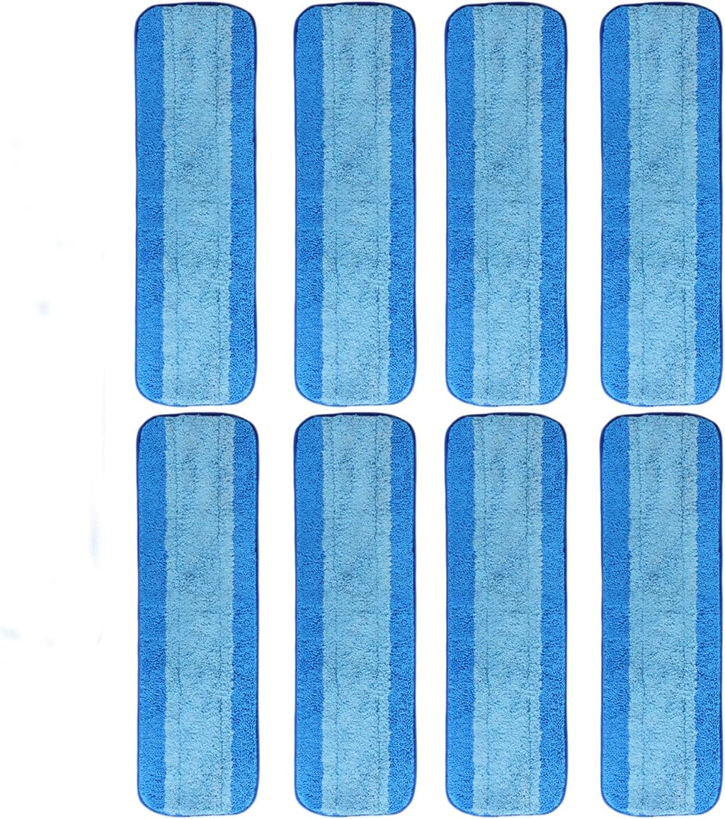 8 Pack Microfiber Cleaning Pads for Bona Mop, Reusable Microfiber Mop Pads for 18 Inch Mop, Hardwood & Hard Surface Floors Replacement Cleaning Mop Pads, Machine Washes