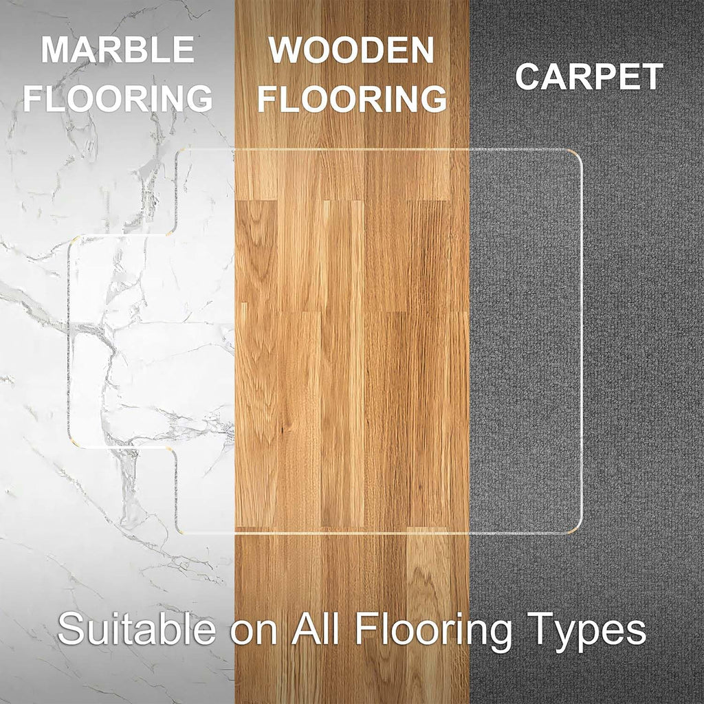 Beveled Edge Irregular Office Chair Mat with Lip for Carpet or Hardwood Floor Crystal Clear 48" x 60" Smooth Glide and Easy Roll On/Off, Heavy Duty and Non-Slip Pad Floor Chair Mat with Lip