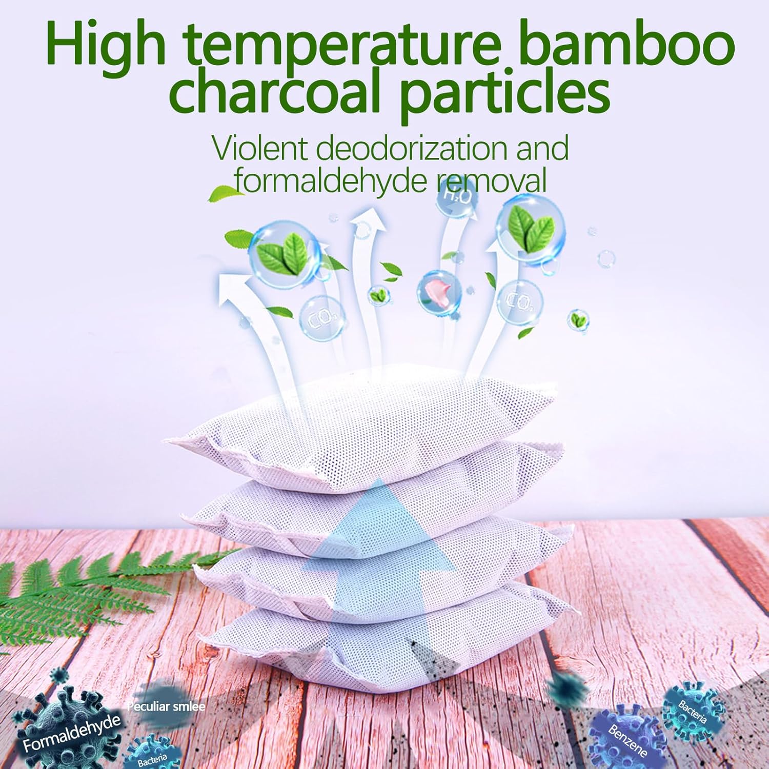 10 Pack Activated Charcoal Odor Absorbe Trash Can Deodorizer, Car Air Freshener, Shoe Deodorizer, Odor Eliminators For Storng Odor,50g/pack