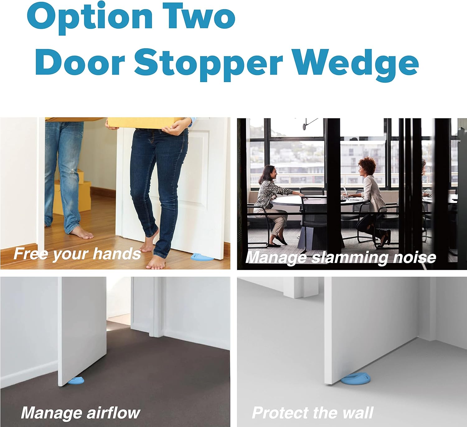 Door Pinch Guard and Stopper, Durable Silicone Finger Pinch Guard, Prevents Injuries, Slamming Doors, Kids Safety, 2 Packs Blue Upgraded