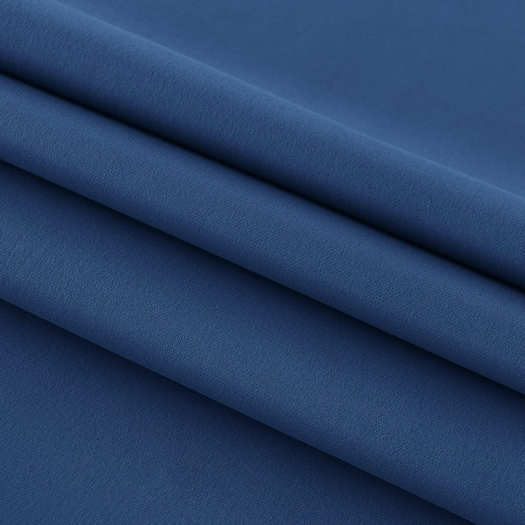 DWCN French Door Curtains – Rod Pocket Thermal Blackout Curtain for Doors with Glass Window, Kitchen and Patio Doors for Privacy, 54 X 40 Inches Long, 1 Curtain Panel with Tieback,Classic Blue