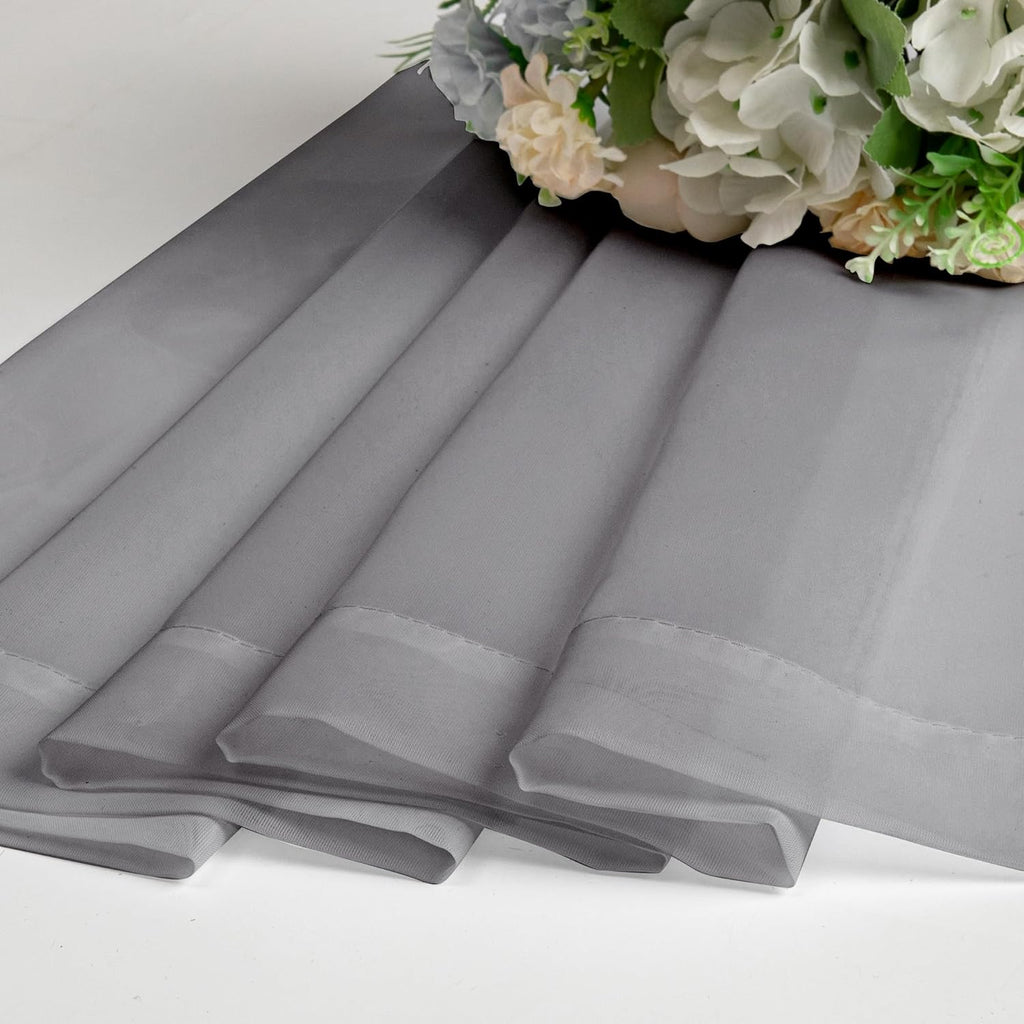 Chyhomenyc Voile Sheer Window Curtain Panels 54 Inch Long, Set of 2, Top Dual Rod Pockets Light Filtering Drapes for Small Window/Bathroom/Living Room/Bedroom, 42W x 54L inches, Charcoal Grey