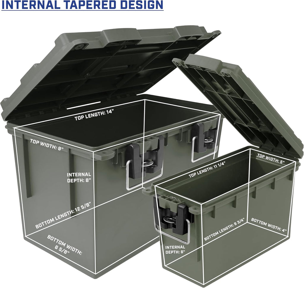 Sheffield 12713 Storage Bins With Lids, 2-Pack Stackable Storage Bins, Made in USA, Lockable and Water-Resistant Containers with Lids, Plastic Containers for Home, Classroom, and Dorm