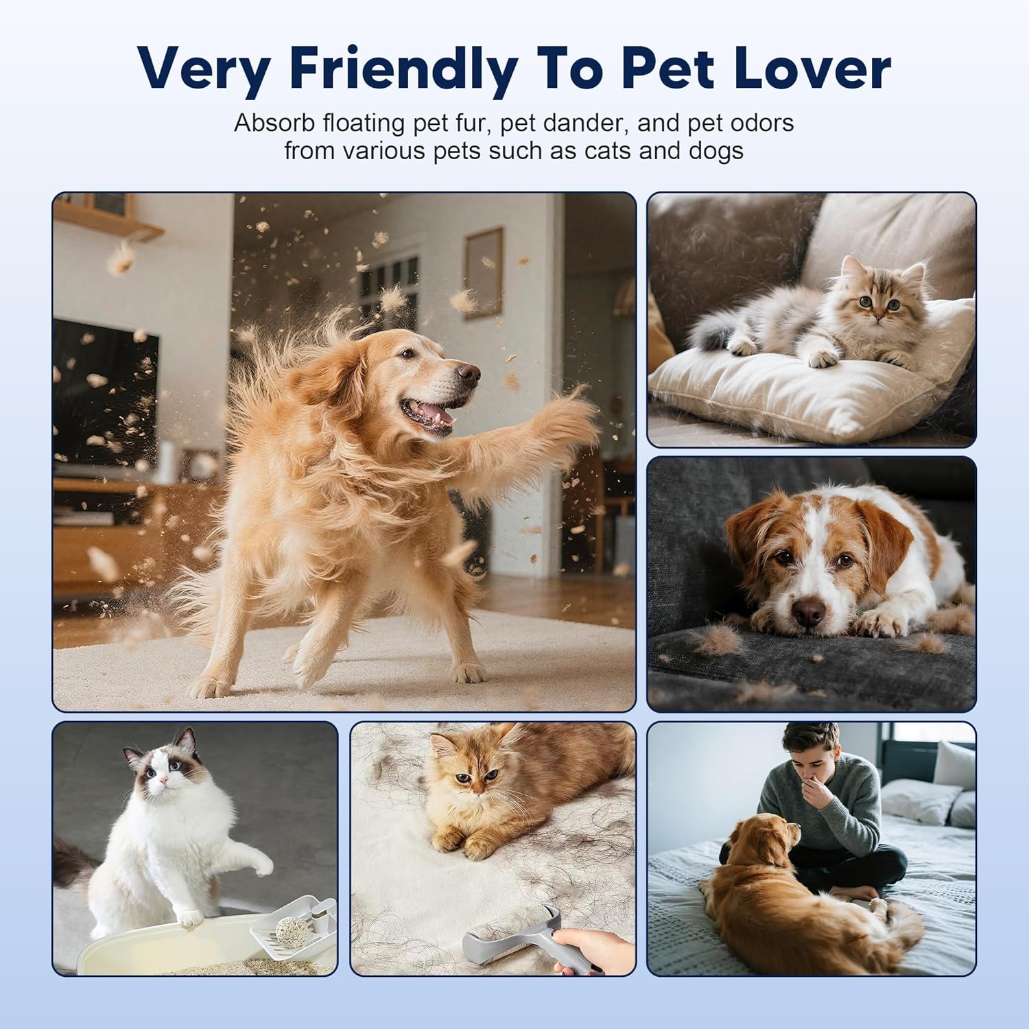 MK01 & MK06 True HEPA Filter Replacement for MK01 MK06, TZ-K1 and DH-JH01 Air Purifier, Smoke Remover Version, Grey, 4 Pack