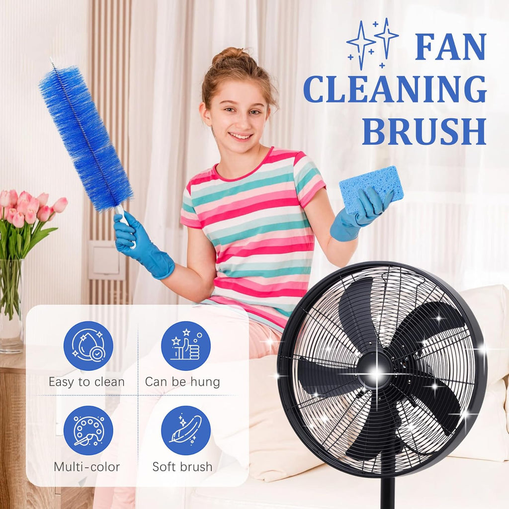 10Pcs Floor Fan Cleaning Brush Set, Bendable Fan Duster, Microfiber Detail Duster Sticks, Cleaning Sponges,Pedestal Fans Tools for Air Conditioning Home Car Vents Curtain Box