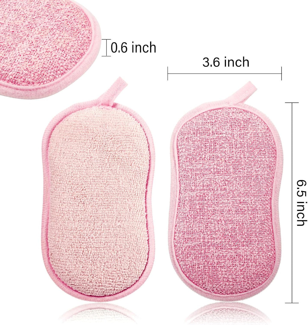 Boao 10 Pieces Multipurpose Kitchen Scrub Sponges, Non-Scratch Microfiber Scrub Sponges for Kitchen Reusable Scouring Pads Sponge Scrubber for Household Cleaning Dishes and Pots(Mixed Colors)