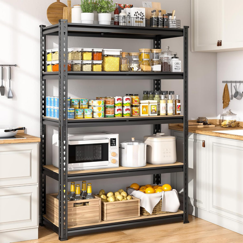 1980LBS Storage Shelves, 5-Tier Adjustable Pantry Shelves, Metal Shelving Unit for Kitchen, Pantry, Closet, Laundry, Garage,72.06" H x 35.55" W x 11.81" D