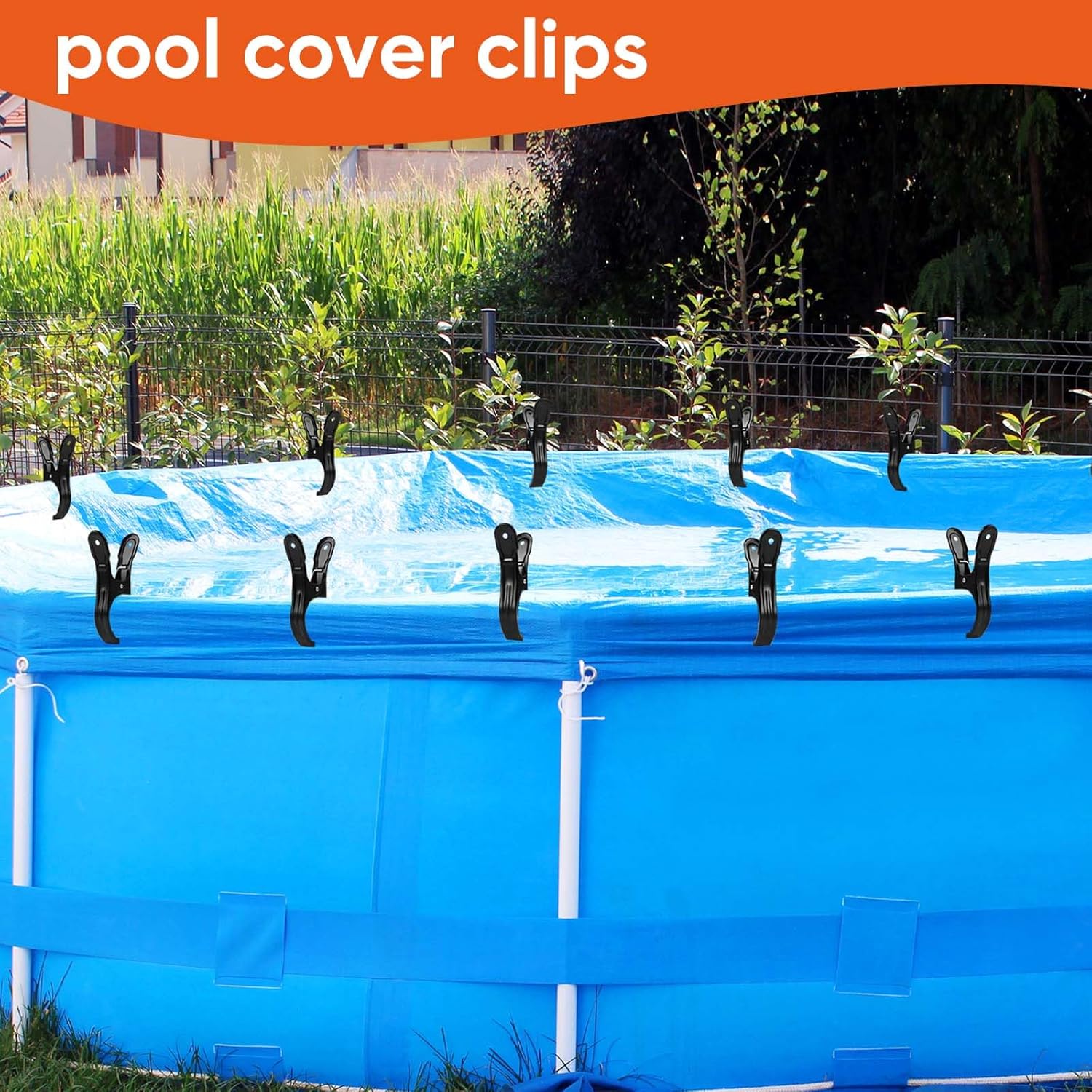 10 Pack Metal Beach Towel Clips, Large Beach Chair Clips for Pool Cover, Heavy Duty Towel Holders on Cruise, Clothespins for Lounge Chairs Pool Covers Clips (Black)