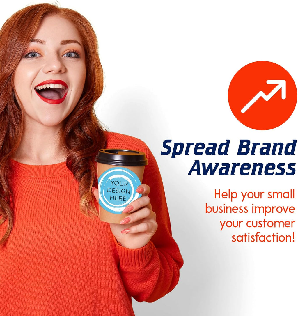 100 Custom Vinyl Stickers - Upload Your own Image, Text, Design, Logo - Personalized Logo Labels for Handmade, Packaging, Bottle, Jars, Candle, Brand Stickers (Blue Swirls, 5x5)