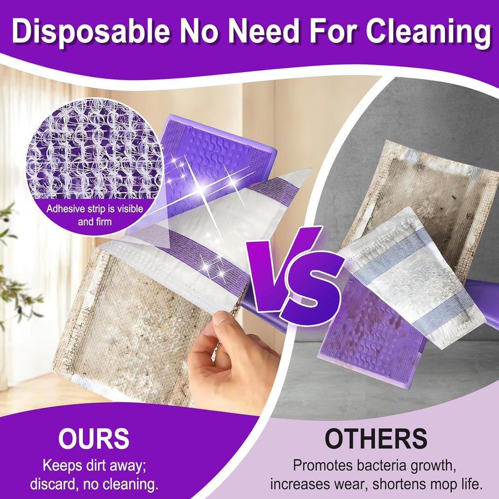 40 Count Disposable Wet Pads Refill for Wet Jet Spray Mop, Wet Jet Pads Refills for Multi Surface, Disposable Wet Jet Hardwood Floor for Wet Pads Refill, Thickness & Absorbent