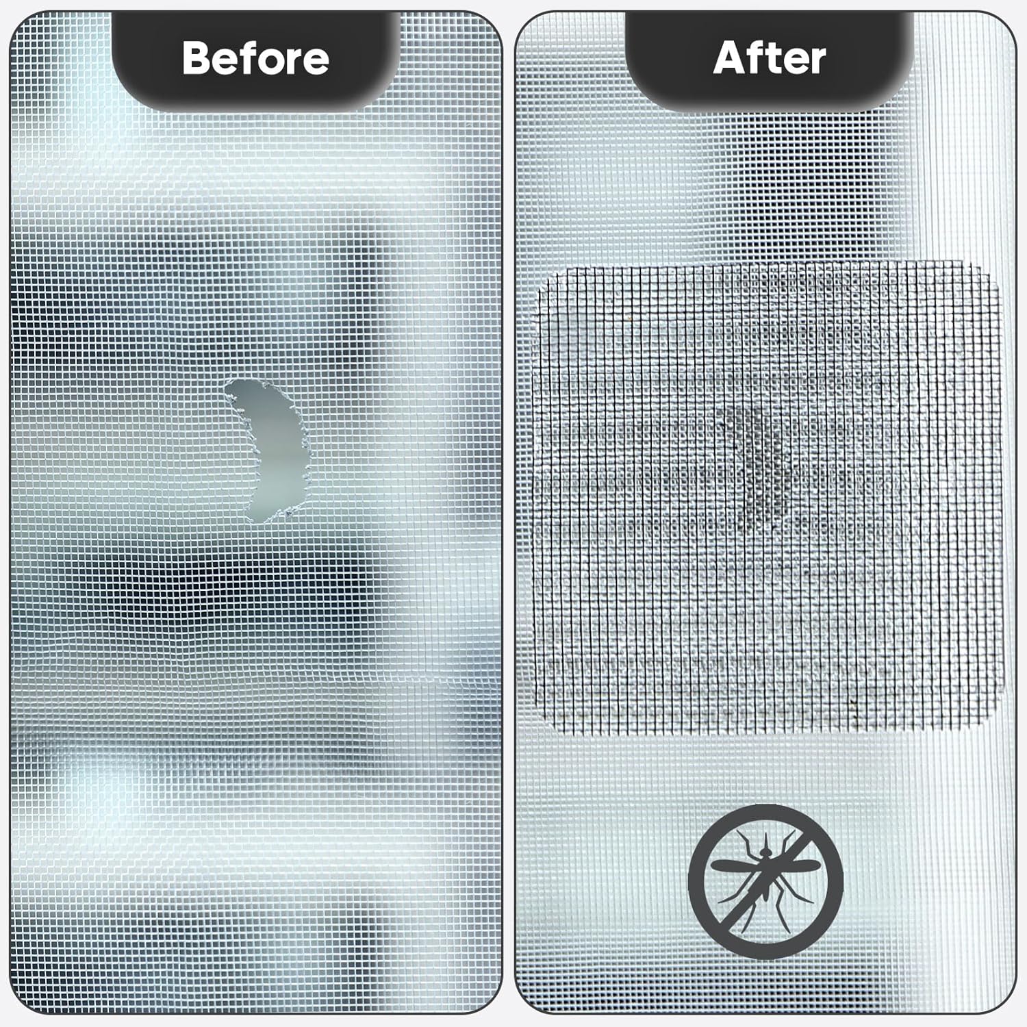 14 Sheets Window Screen Patches Repair Kit, Black 3 Sizes Window Screen Repair Kit for Mesh Screen Door, Strong Adhesive Fiberglass Quick Screen Repair Tape