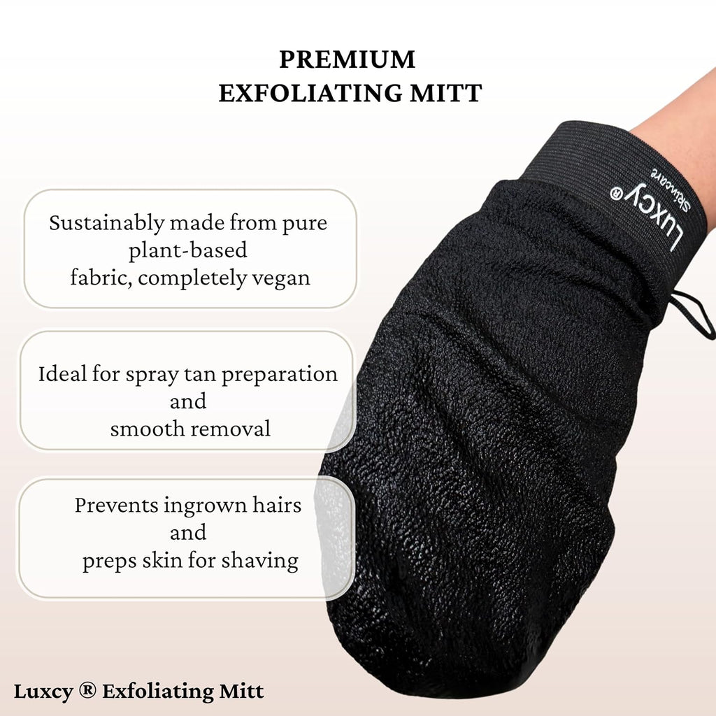 Premium Korean Exfoliating Mitt & Body Scrubber Glove, Viscose Fiber Dead Skin Remover for Smooth, Radiant Skin, Shower Skincare, Keratosis Pilaris Treatment & Self-Tan Prep (1 Pack)