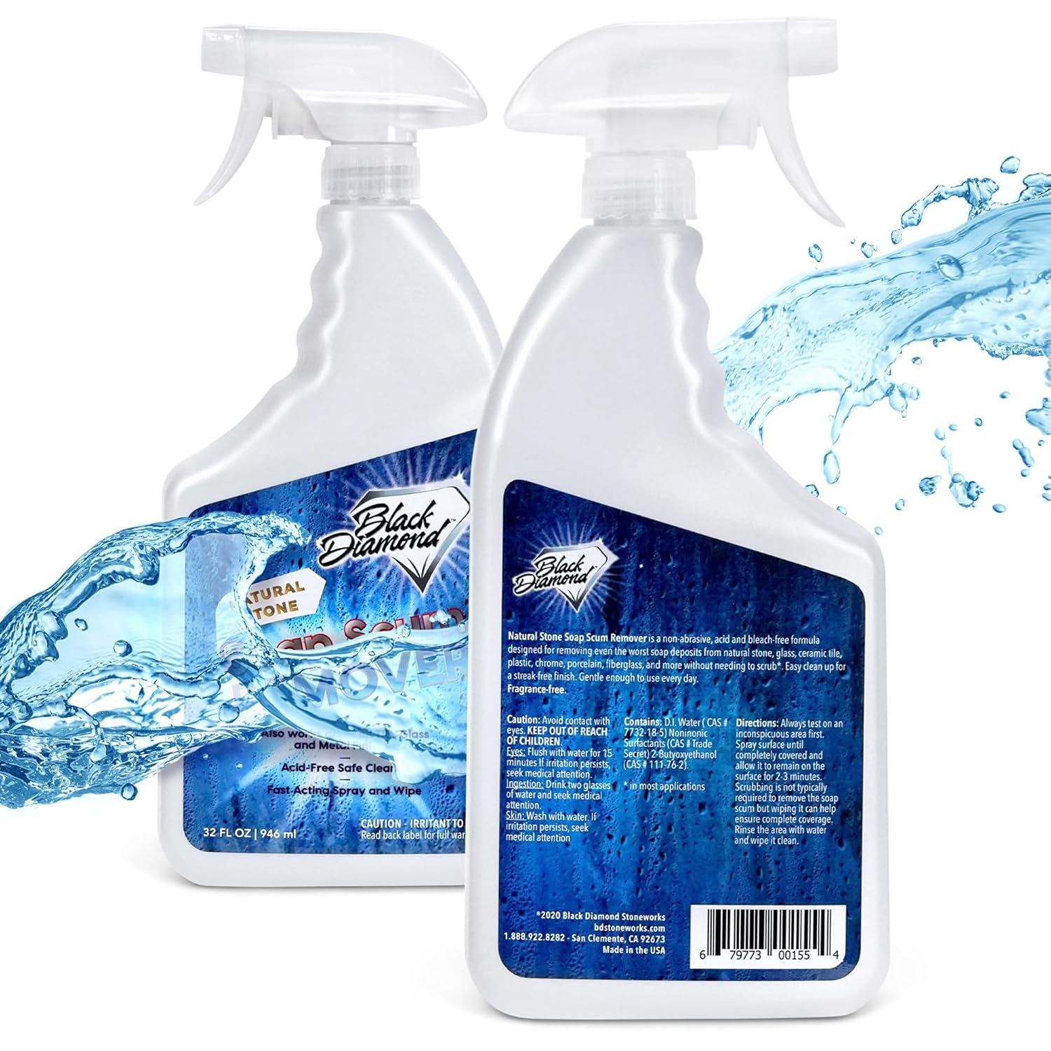 Black Diamond Stoneworks Shower Care Essentials –Natural Stone Shower Sealer, Glass Cleaner Spray & Soap Scum Remover – Professional Protection & Easy Cleaning for Bathrooms (3 Pack)