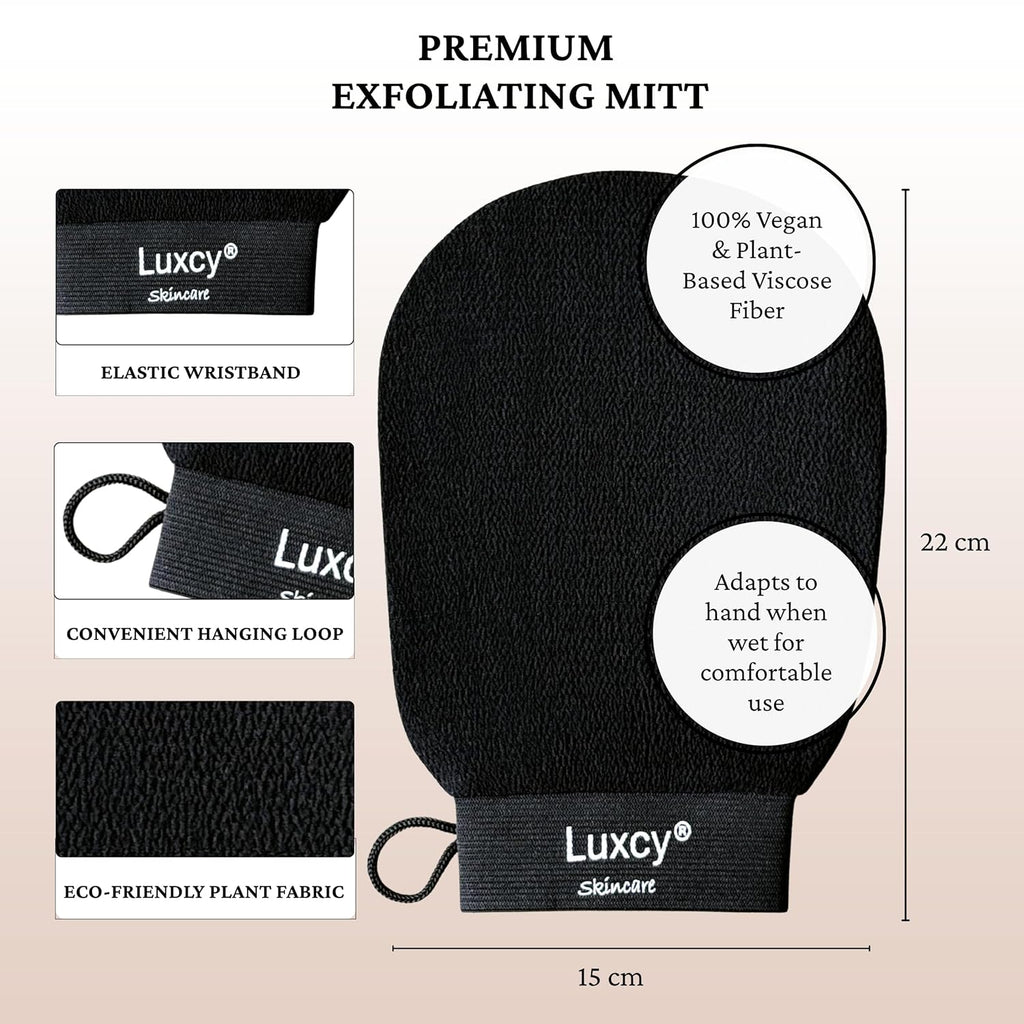 Premium Korean Exfoliating Mitt & Body Scrubber Glove, Viscose Fiber Dead Skin Remover for Smooth, Radiant Skin, Shower Skincare, Keratosis Pilaris Treatment & Self-Tan Prep (1 Pack)