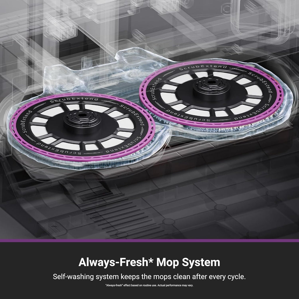 Eureka J15 Evo Ultra Self-Emptying Robot Vacuum Combo, 22,000 Pa Suction Auto Mop Lifting 131°F Hot Air Dry Scrub Extend Robotic Vacuum Cleaner