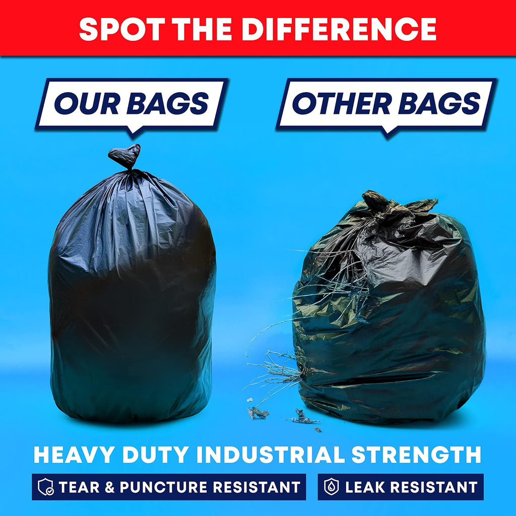 95 Gallon Trash Bags Heavy Duty | Mega-Value Pack 72 Bags | Extra Large Black Can Liners | 90-100 Gallon Trash Bags | 96 Gallon Big Garbage Bags (Black)