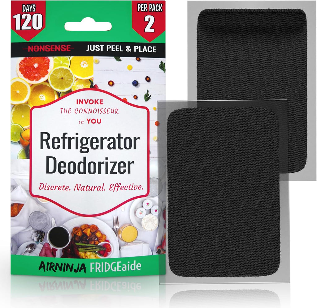 Fridge Deodorizer - Natural Refrigerator Deodorizer Odor Eliminator - Beats Baking Soda and Bamboo Charcoal Air Purifying Bags - Activated Carbon Odor Absorber for Fridge & Freezer (2 pk)