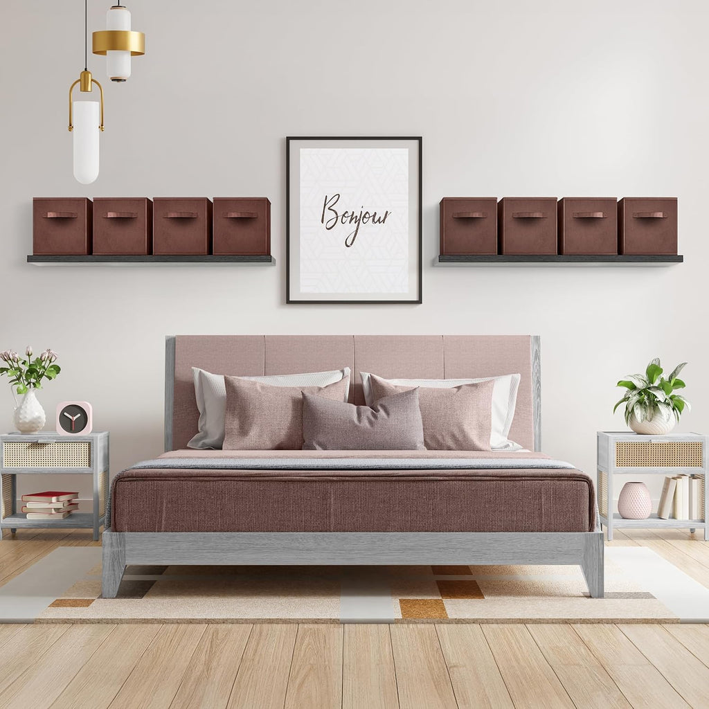 Sorbus Fabric Storage Cubes - 8 Foldable Storage Bins for Organizing Pantry, Cubbies, Toy Box - Clothes Storage & Closet Organizer - 11 Inch Collapsible Cube Baskets for Shelves with Handle