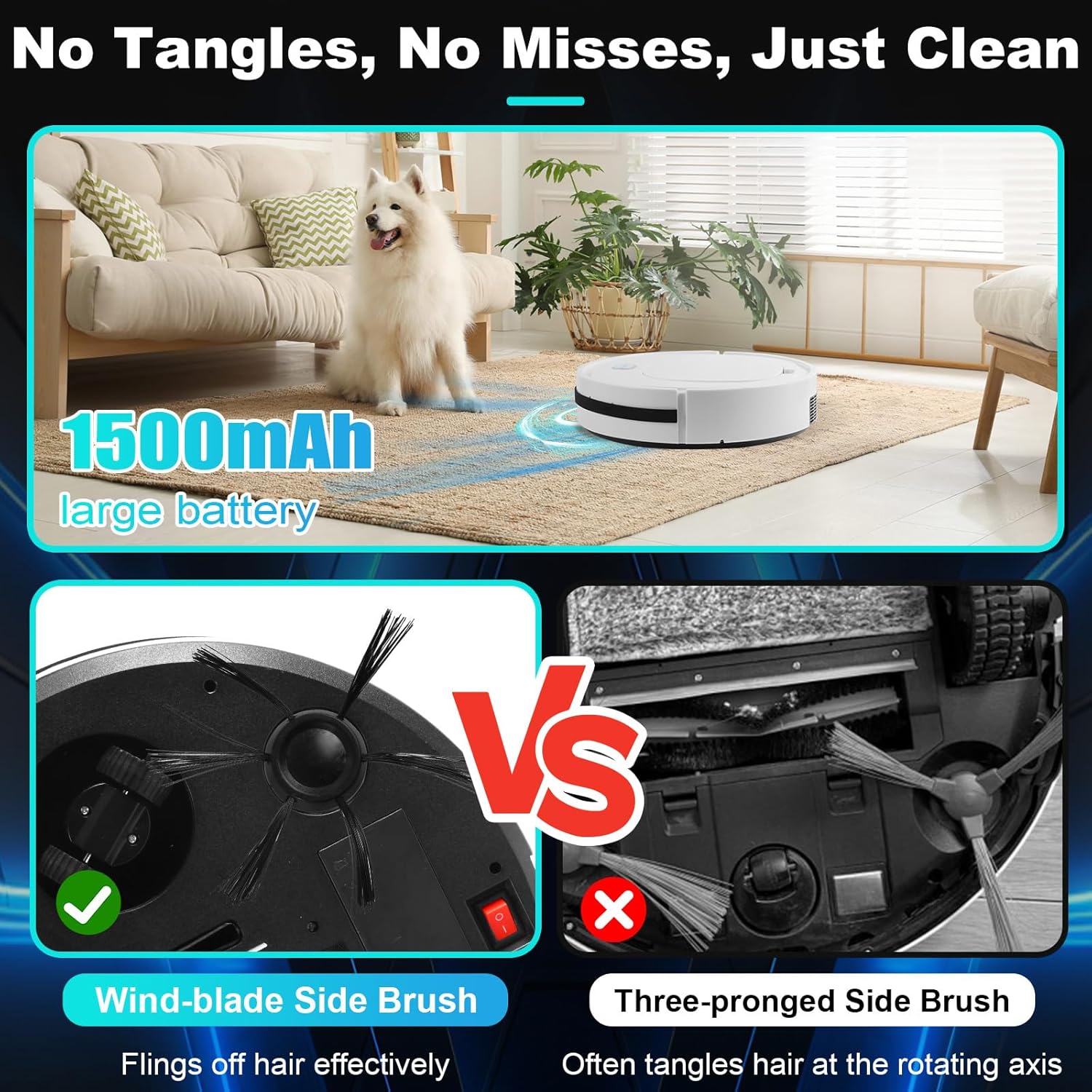 Robot Vacuum with Automatic dust Collection Base,Strong Suction,Robot Vacuum Cleaner and Mop Combo, 3-in-1 Vacuum,Robot Vacuum Cleaner,Intelligent Navigation Obstacle Avoidance,Ultra Thin Design,White