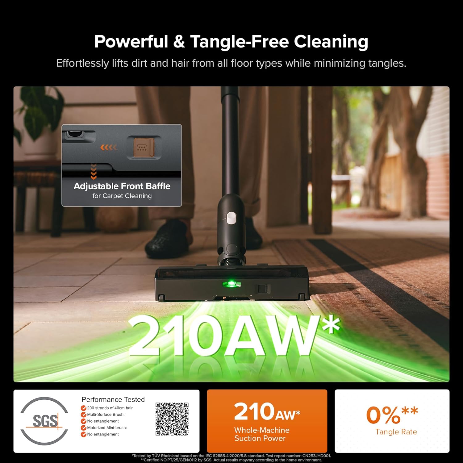 roborock H60 Hub Ultra Cordless Vacuum Cleaner with Auto-Empty Dock, Upgraded 210AW Suction Stick Vacuum for Home and Hard Floors, 90-Min Runtime, Anti-Tangle Brush, 140° Green LED Dust Detection