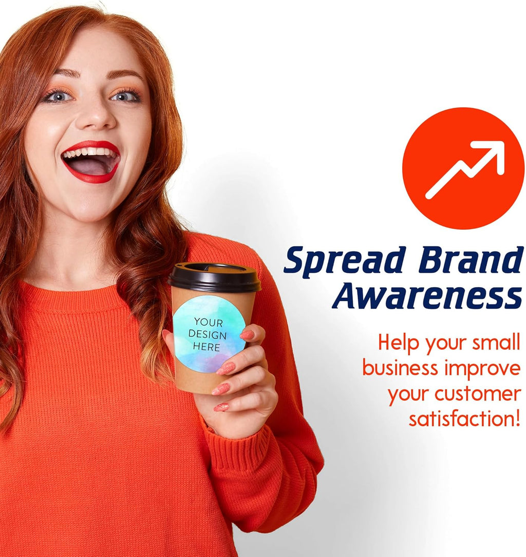 100 Custom Vinyl Stickers - Upload Your own Image, Text, Design, Logo - Personalized Logo Labels for Handmade, Packaging, Bottle, Jars, Candle, Brand Stickers (Blue Swirls, 4x4)