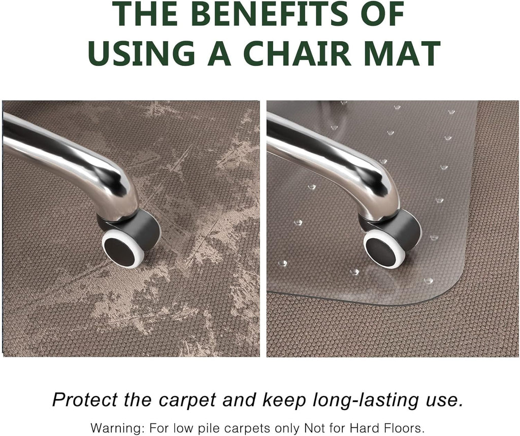 FuturHydro Office Chair Mat for Carpet, 30" x 48" Clear Floor Protector, Transparent Under Desk Mats for Office, Home and Gaming Floors (Rectangle)