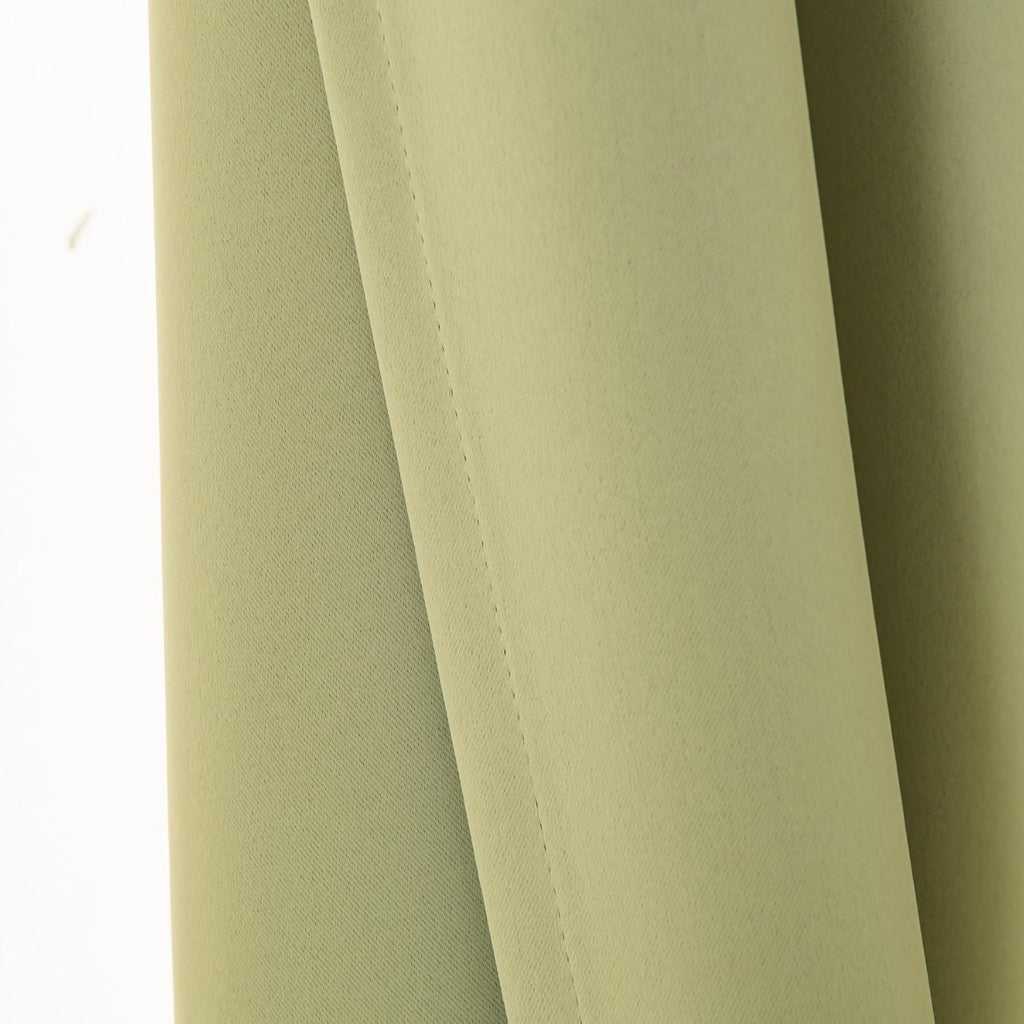 Pickluc Rod Pocket Tier Curtain - Half Blackout Curtain for Kitchen, Bathroom, Cabinet, Basement, 42 Inches Wide and 24 Inches Long, Sage Green, 2 Panels