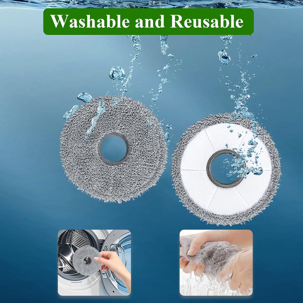 10 Pack Mop Pads for Dreame X40 Ultra/X40 Master/L40 Ultra/L10s Plus/L10s Pro Gen 2/L30 Ultra/X30 Ultra/L20 Ultra/L10s Pro Ultra/X50 Ultra Vacuum Cleaner, Microfiber Mop Cloth Replacement Accessories