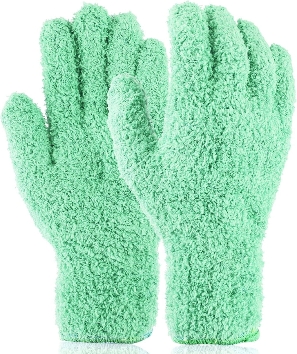 Plant Dusting Gloves, Microfiber Dusters for Cleaning Kitchen Indoor Mitt for House Use Desk Window Blind Screen Wash