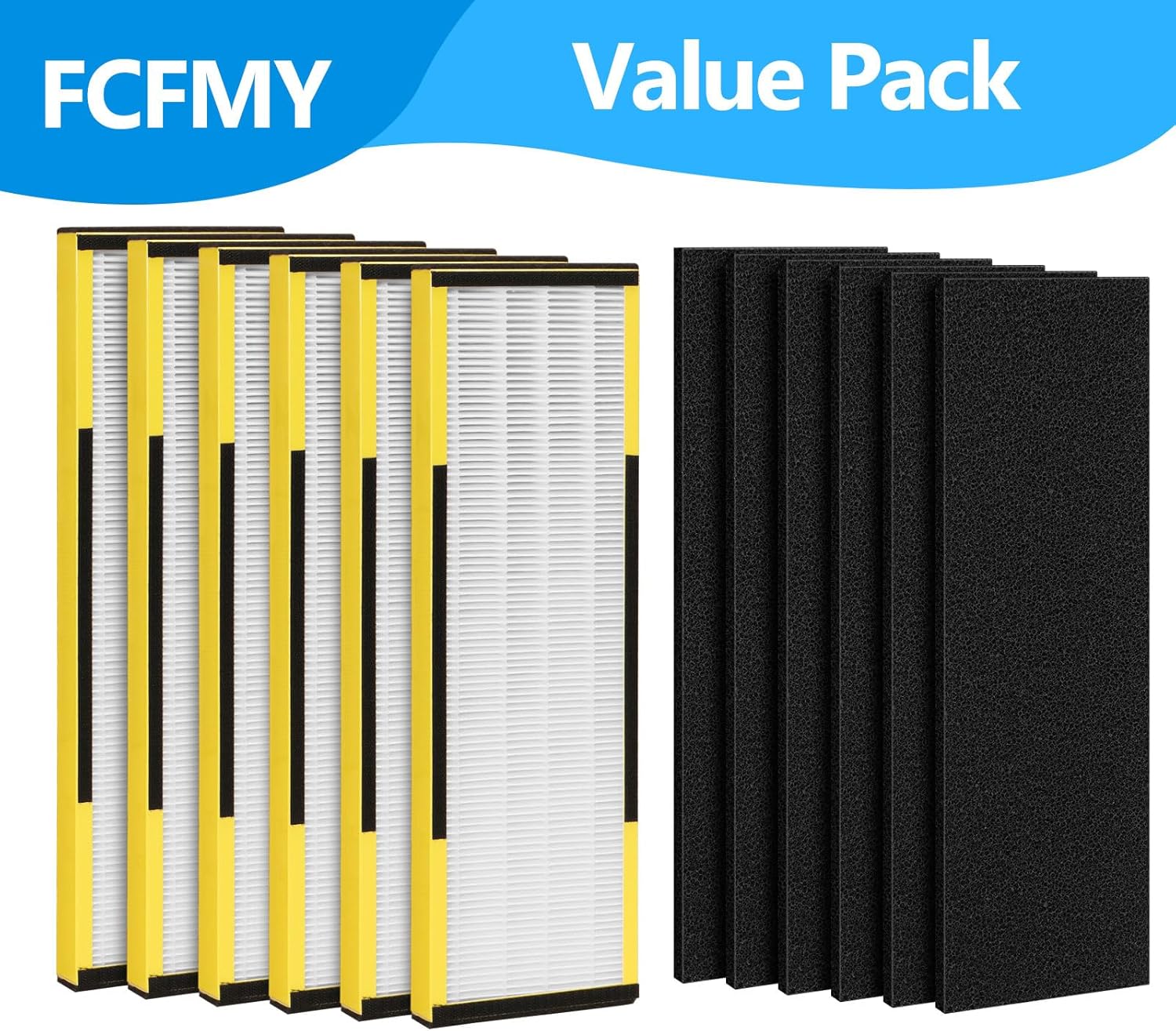 6 Packs FLT4825 H13 True HEPA Replacement Filter B Compatible with AC4300BPTCA, CDAP4500BCA, AC4825, AC4850PT, AC4820, AP2200CA Air Cleaner Purifier