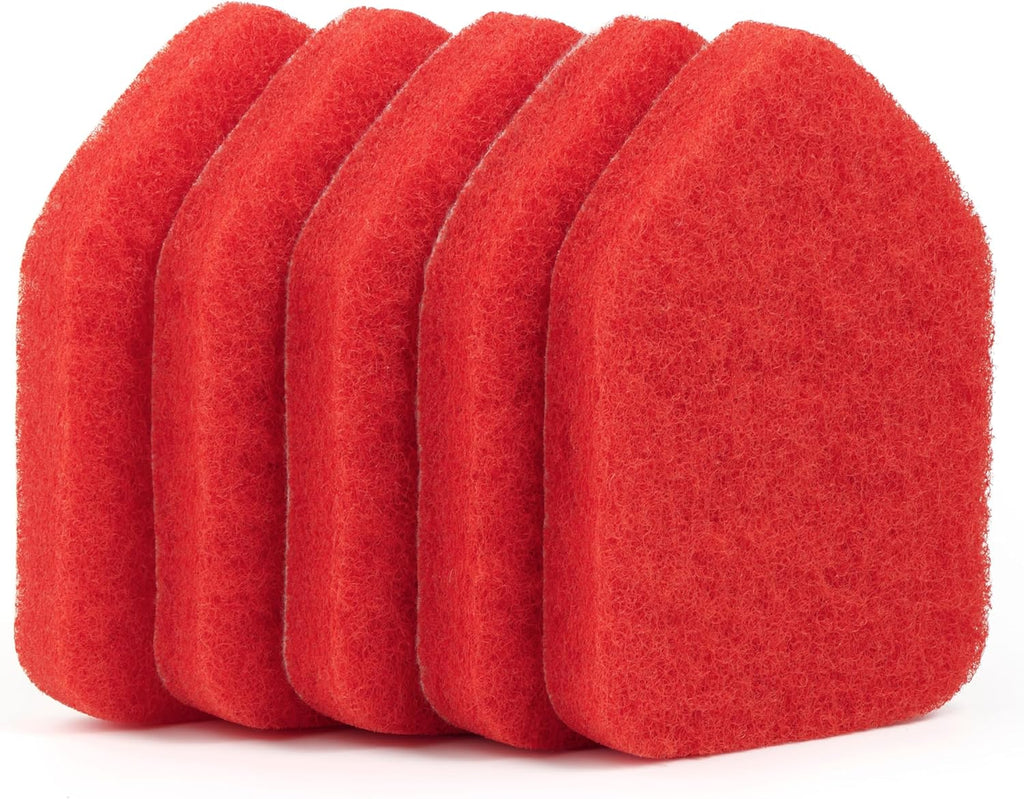Replacement Scrubber Refill for Moku Home Extendable Tub Tile Shower Brush for Cleaning Non-Scratch (5X Scrubber Sponge Red)