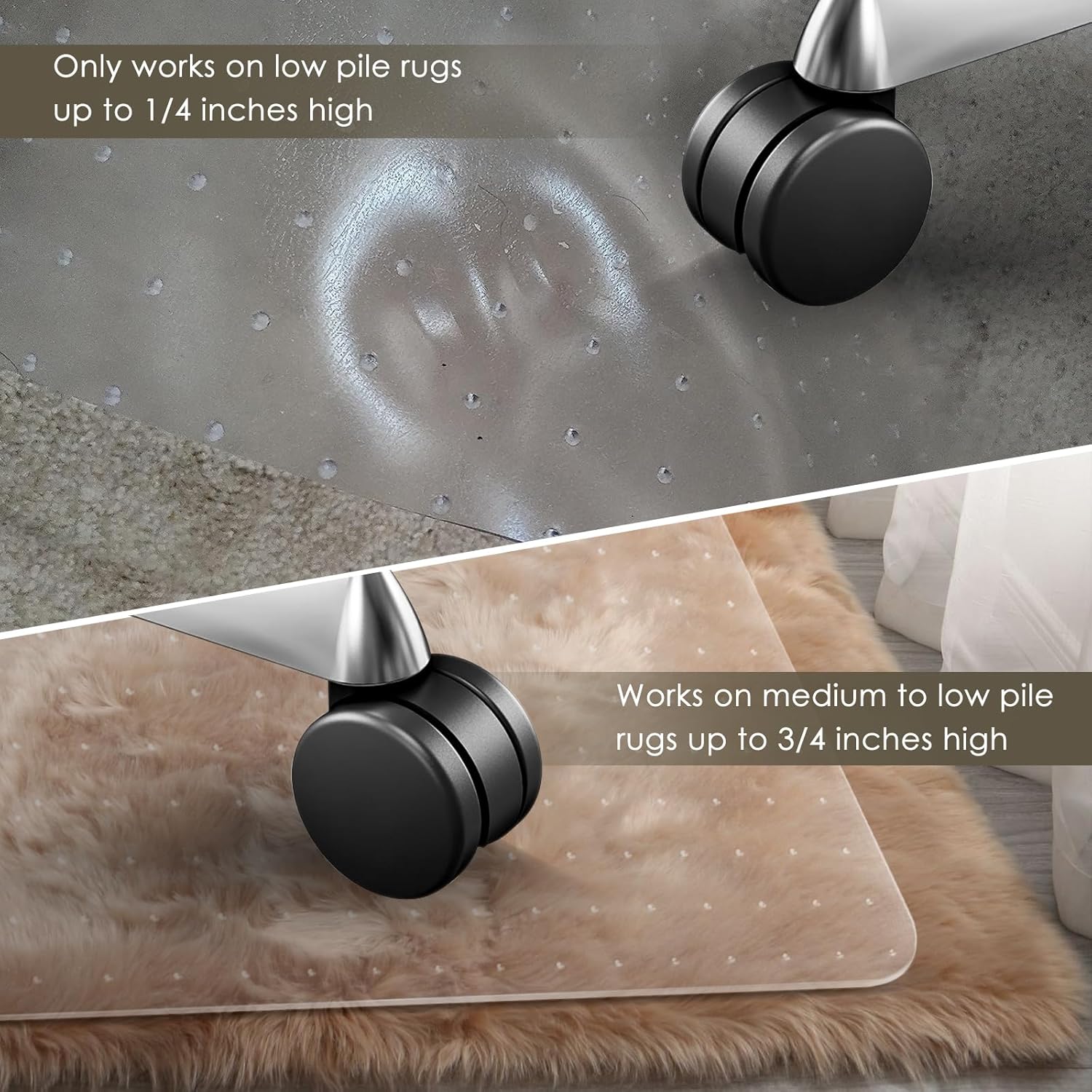 Azadx Heavy Duty Office Chair Mat for Carpet 36" x 55" Hard Material Chair Mat for Carpeted Floor Slip Resistant Carpet Protector for Home Office Easy Glide Desk Floor Mat for Office Chair on Carpets