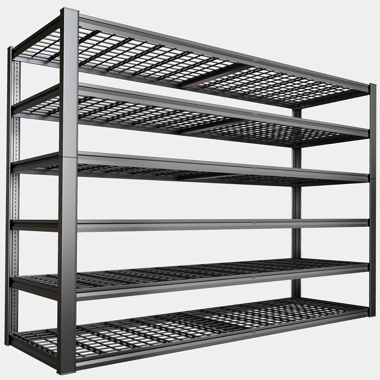 65" W Garage Shelving Heavy Duty, 6 Tier Garage Shelves, Adjustable Storage Shelving Unit, Commercial Metal Shelf for Warehouse, Pantry, School, Shop, 4 Pack