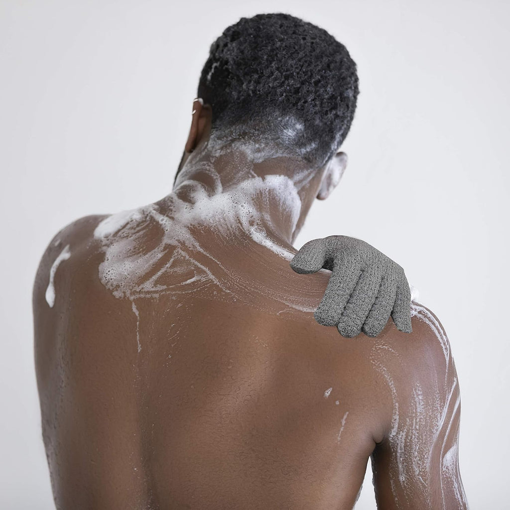 Bath Exfoliating Gloves - 2 Pairs of Lengthened and Large Scrubbing Gloves for Shower, Spa, and Massage - Perfect for Exfoliating Body, Face, Hands, and Feet(2 paris gary)