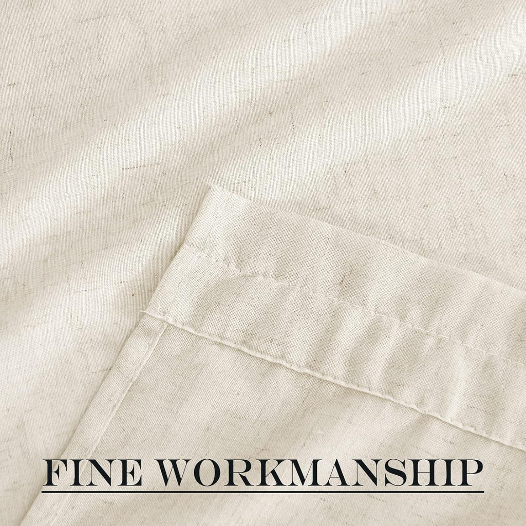 NICETOWN Thick Linen Textured Curtain Farmhouse French Door Shade Solid Room Darkening Door Shade Indoor Outdoor Sidelight Curtain for Window, W52 x L40, 1 Panel, Natural