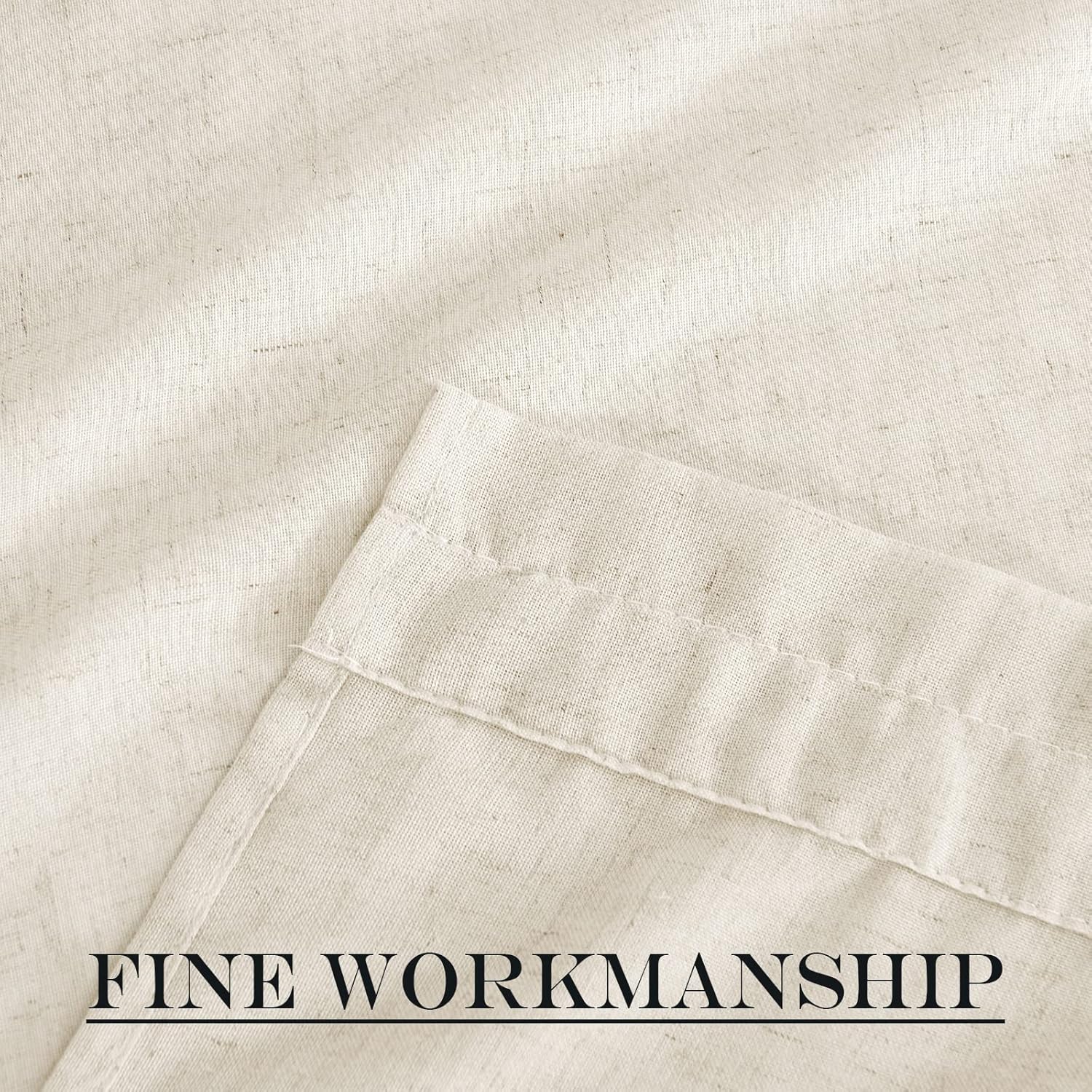 NICETOWN Natural Linen Door Curtains French for Glass Door Window Sidelight Curtains for Front Cafe Sheer Drapes Light Filtering Rod Pocket Blinds for Bathroom Kitchen, 1 Panel, 26W x 50L