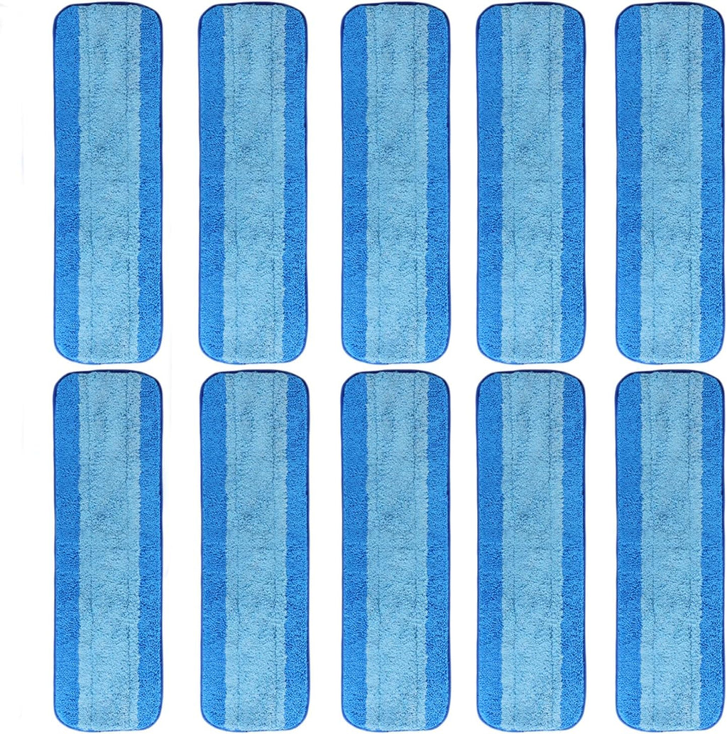 10 Pack Microfiber Cleaning Pads for Bona Mop, Reusable Microfiber Mop Pads for 18 Inch Mop, Hardwood & Hard Surface Floors Replacement Cleaning Mop Pads, Machine Washes