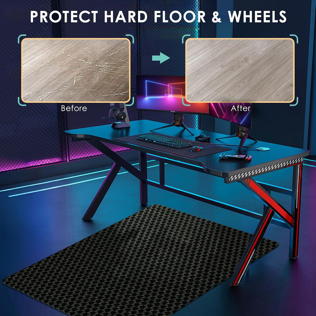 Vicwe Office Chair Mat for Hardwood Floor, 48" x 36" Office Chair Mats, Gaming Chair Mat for Hardwood, Easy Glide for Chairs, Multi-Purpose Floor Protector Desk Chair Mat for Home Office