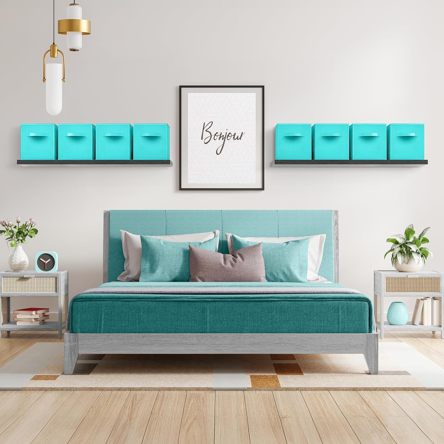 Sorbus Fabric Storage Cubes - 8 Foldable Storage Bins for Organizing Pantry, Cubbies, Toy Box - Clothes Storage & Closet Organizer - 11 Inch Collapsible Cube Baskets for Shelves with Handle