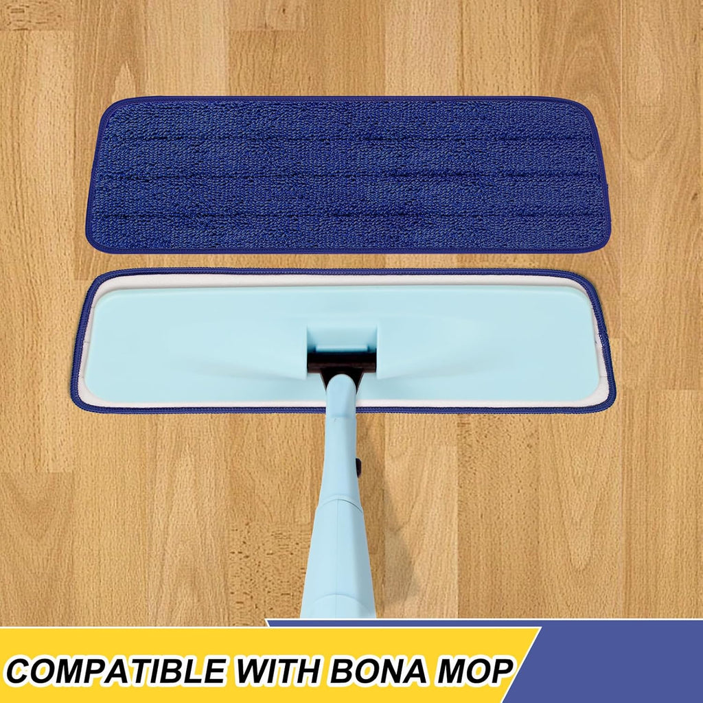 16.5 Inch Reusable Mop Pads Microfiber Spray Mop Replacement Heads for Wet/Dry Mops Compatible with Bona Floor Care System (6 Pack)