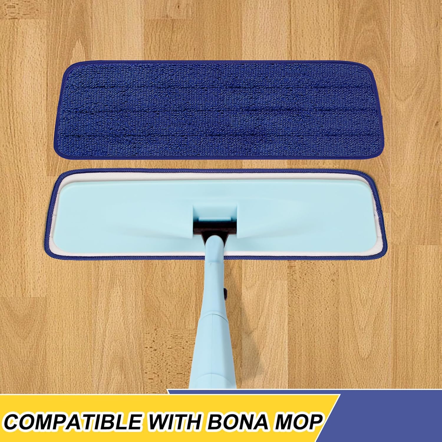 16.5 Inch Reusable Mop Pads Microfiber Spray Mop Replacement Heads for Wet/Dry Mops Compatible with Bona Floor Care System (6 Pack)