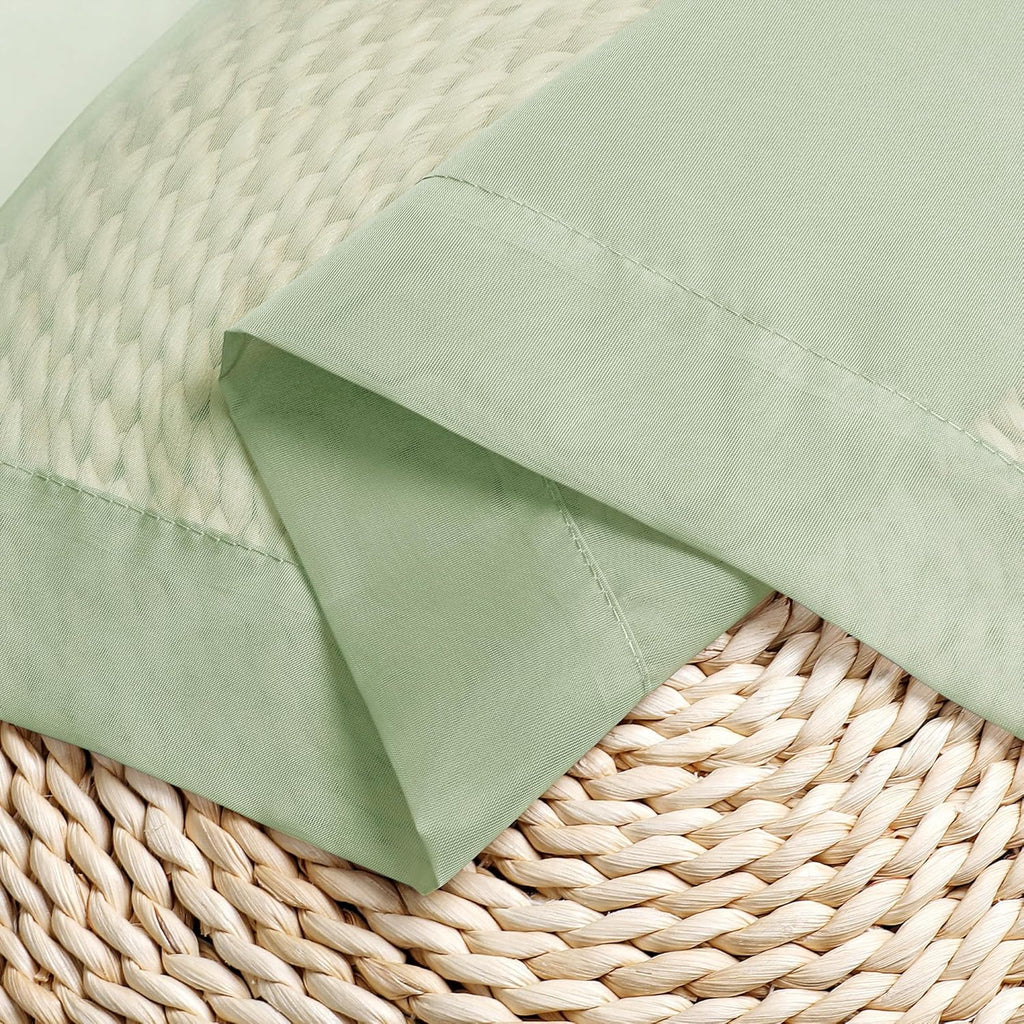 Chyhomenyc Sheer Valances for Windows 2 Pack, Small Window Curtains for Living Room Bathroom Cafe Laundry Basement, Modern Top Dual Rod Pocket Voile Curtain, 42W x 18L inches, Light Green