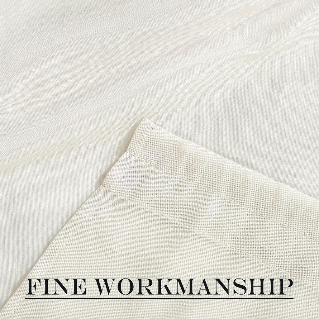 NICETOWN Linen Curtains 50 Inches Long for Bedroom Living Room Door, Light Filtering Sheer Curtains for French Front Back Door, Tie up Blind Shade, 1 Panel, 26" W x 50" L, Ivory White