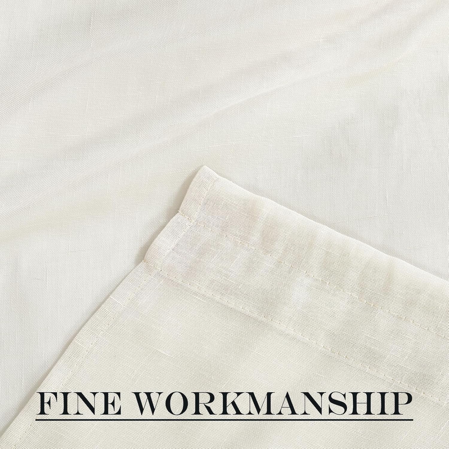 NICETOWN Linen Curtains 50 Inches Long for Bedroom Living Room Door, Light Filtering Sheer Curtains for French Front Back Door, Tie up Blind Shade, 1 Panel, 26" W x 50" L, Ivory White