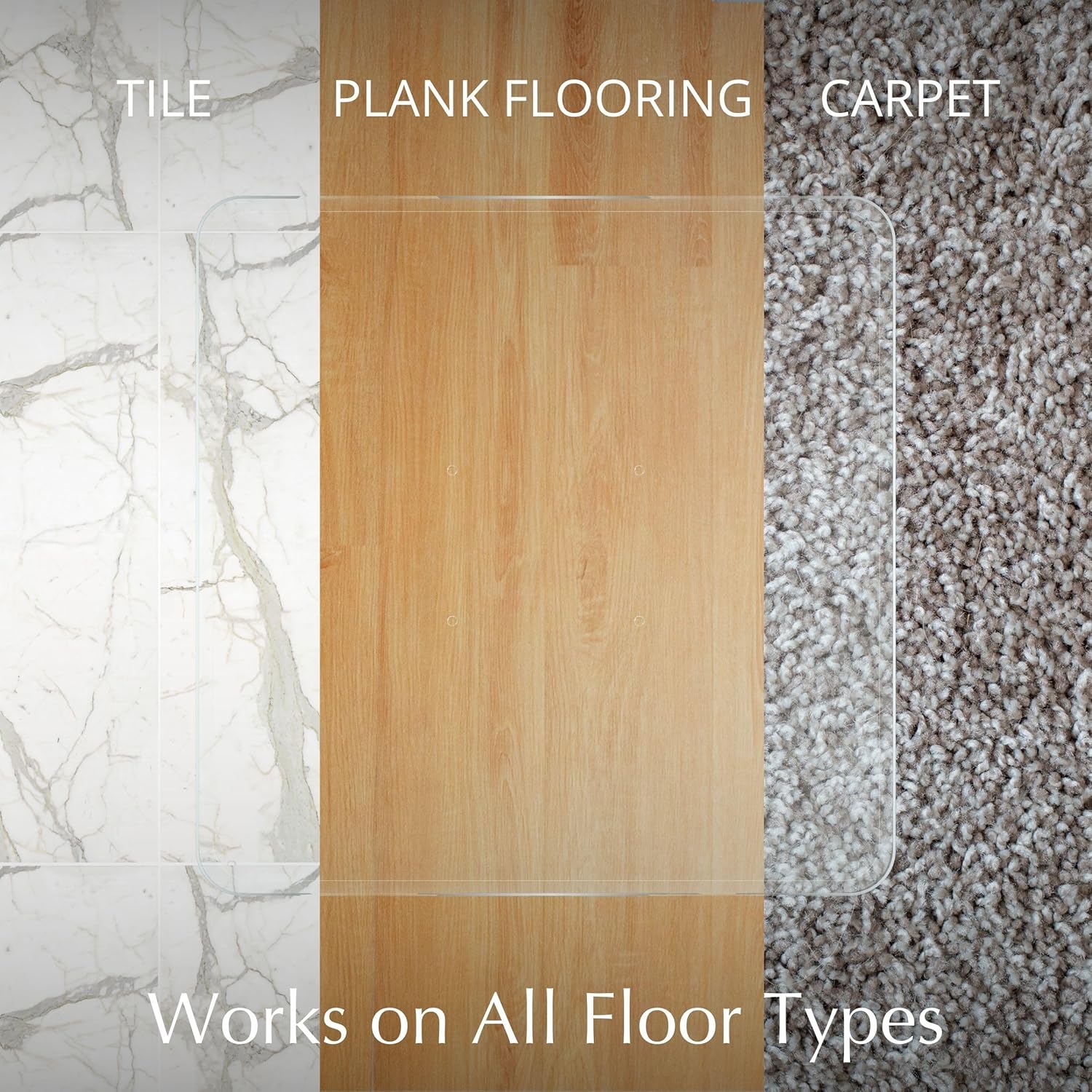 Glass Chair Mat with Exclusive Beveled Edge by Clearly Innovative 1/4” Thick Ultra-Clear Glass, Protect Your Home or Office Floor, Hardwood or Carpet (STARPHIRE, 36" by 46")