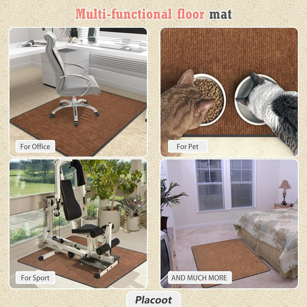 Heavy Duty Office Chair Mat for Carpet and Hardwood Floor Bohemian Desk Chair Mat Rug 36'' x 48'' Jacquard Woven Surface Floor mats for Office Home