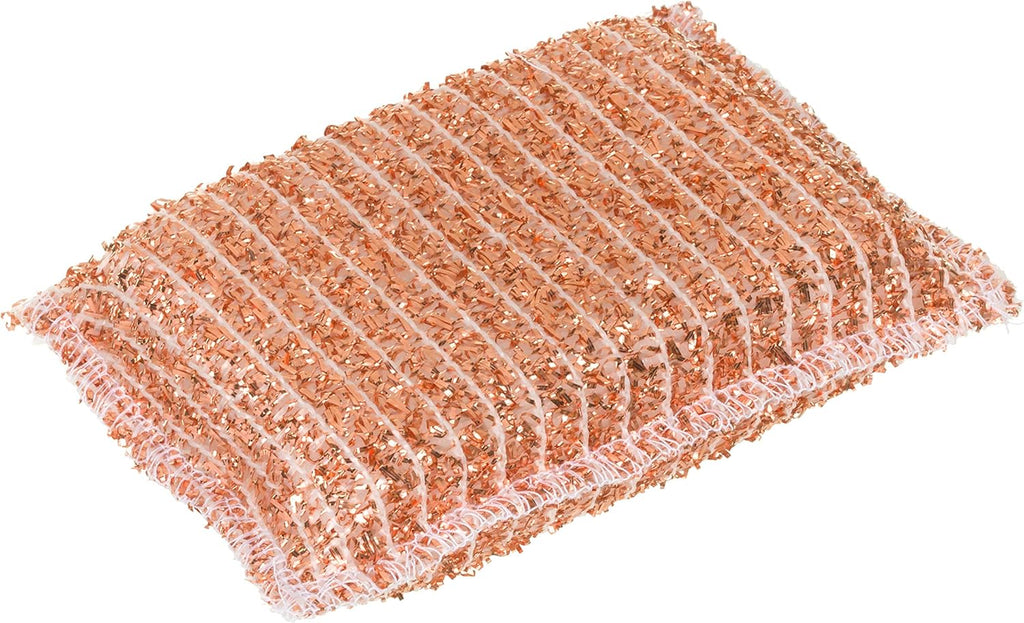 Redecker Copper Sponge, Set of 10, Includes 5 Large and 5 Medium Copper Fiber Sponges, Durable Non-Abrasive Scrubber, Cleans Stainless Steel Appliances, Pots and Pans, Auto Parts, Machine Washable