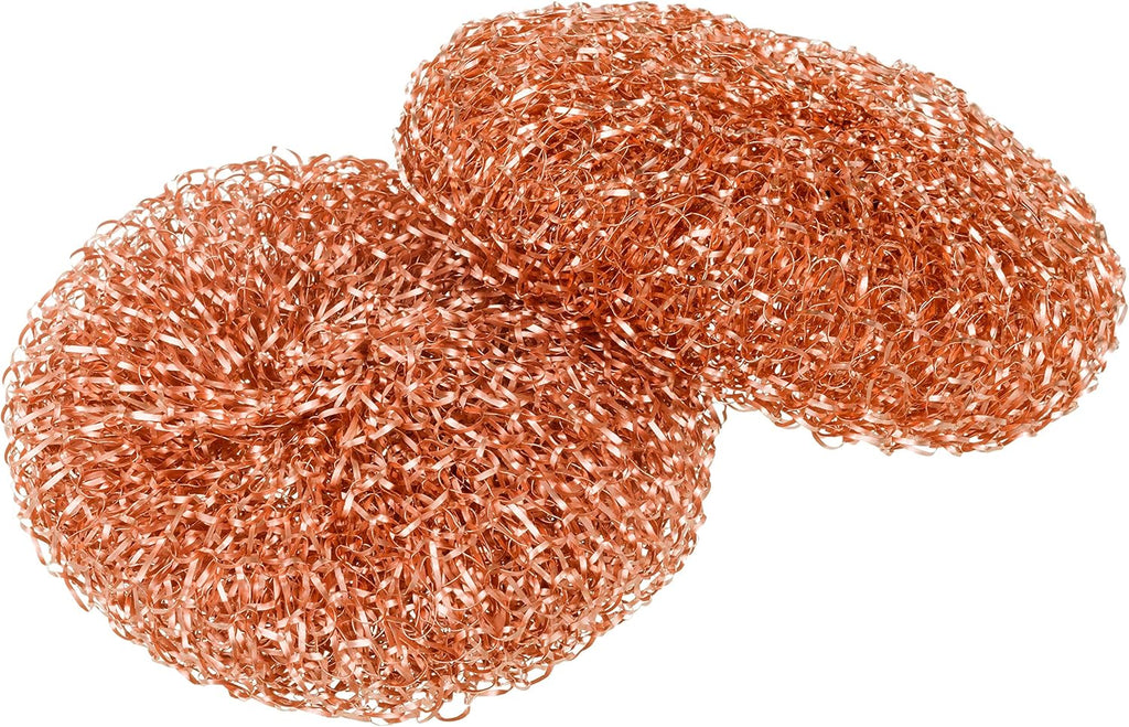 Redecker Real Copper Pot Scrubbers – Double-Layer Copper Scouring Pads for Pots, Pans, Dishes & More – Gentle, Scratch-Free Cleaning – Durable Copper Sponge Scrubber, Set of 2
