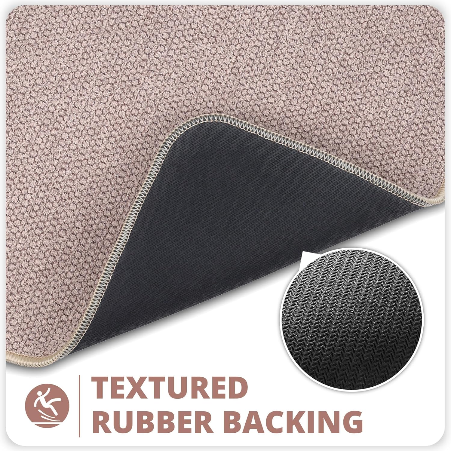 Bathroom Rugs Set 2 Pieces,Thin Bathroom Mats,Toilet Rugs,Quick Dry,Non-Slip,Machine Washable,Low Pile,Absorbent Bath Mats,Shower,Sink,Home Decor Accessories.Beige,1'5"x2'3"+1'8"x2" U Shape